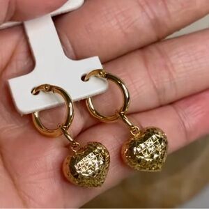 Gold Heart Hoop Earrings